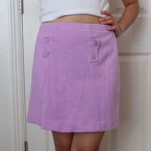 Purple-Pink Button-Detail Skirt
